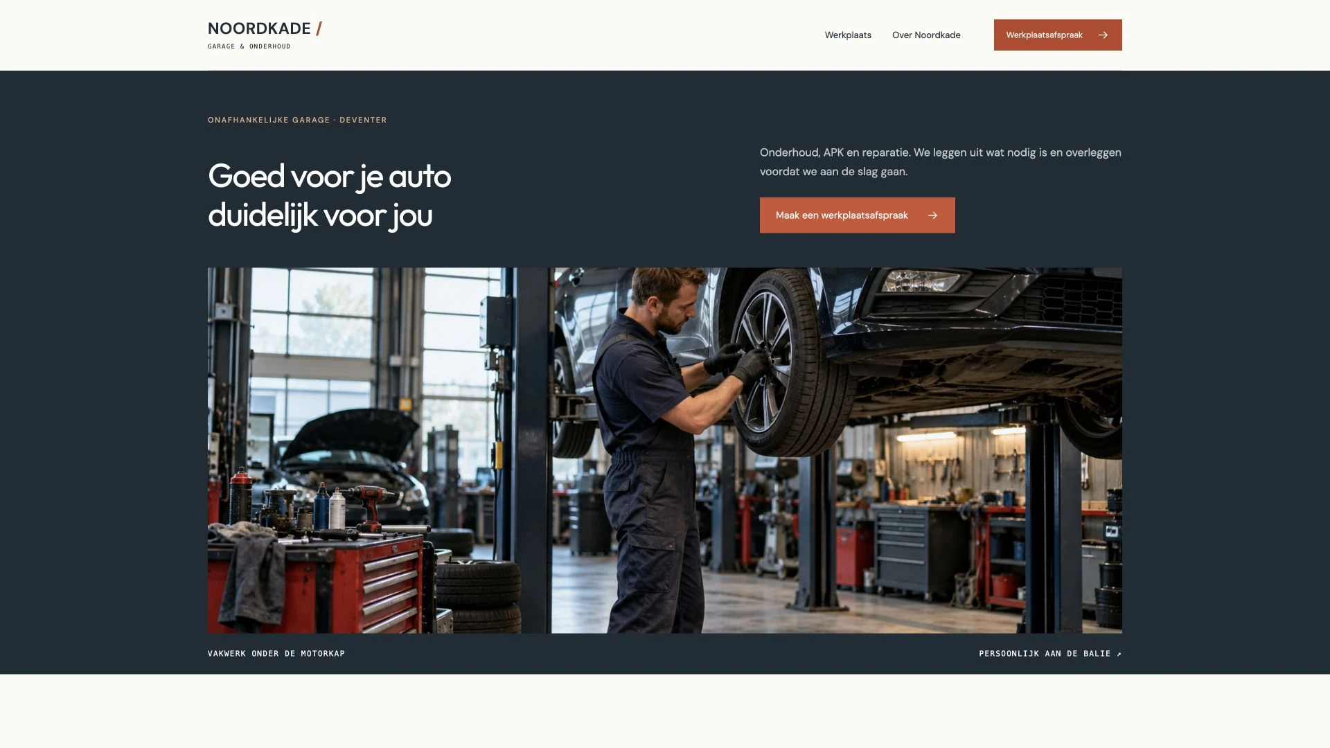 Homepage van Garage Noordkade