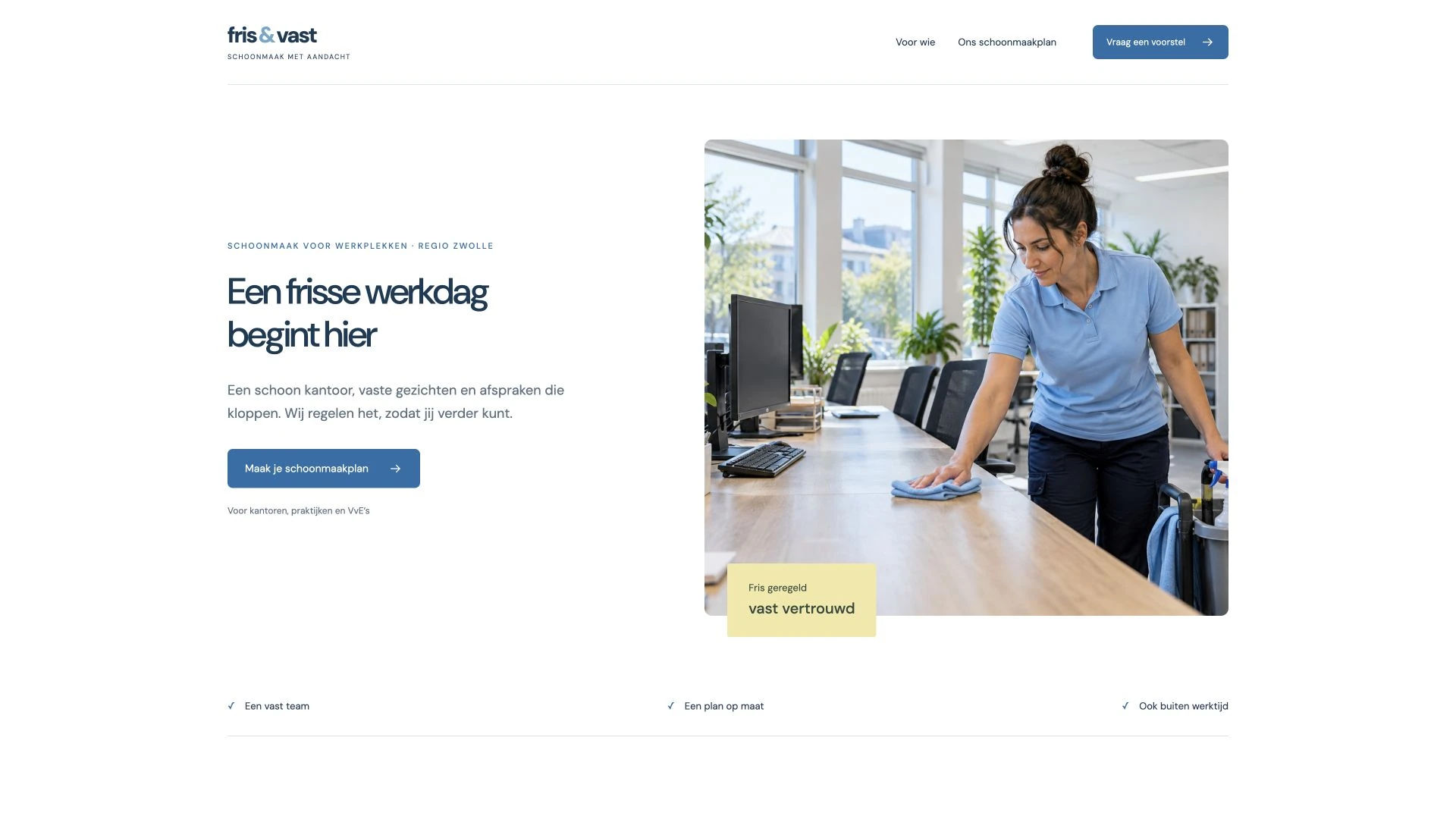 Homepage van Fris & Vast